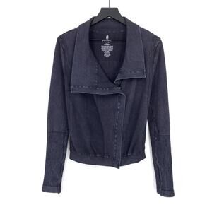 FREE PEOPLE MOVEMENT Seamless Mercury Moto Jacket Navy M/L